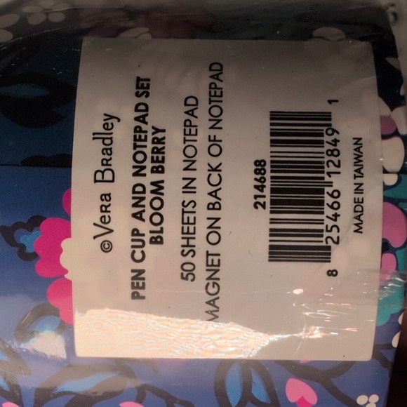 Vera Bradley X Staples Set of 3 Pen Cups & Magnetic Note Pad Sets in Bloom Berry - Picture 3 of 7